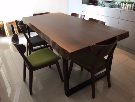 Solid Wood Table Slab Dining 