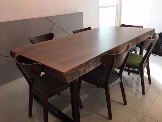 Solid Wood Table Slab Dining 