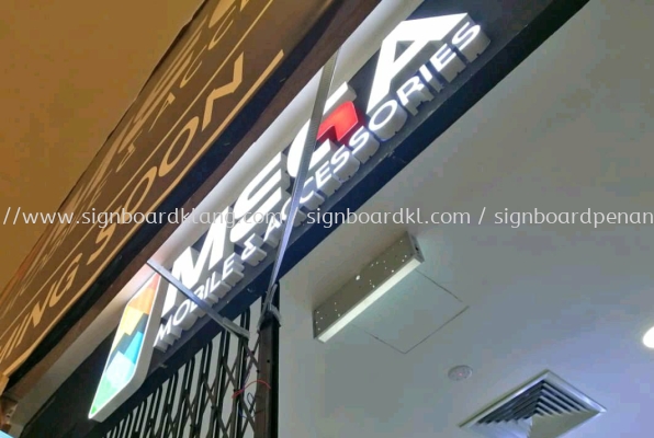 Mega Mobile accessories Shop 3D Led conceal box up led signage signboards at seventeen mall damansara Kuala Lumpur