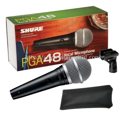 Shure PGA48-LC Cardioid Dynamic Vocal Microphone, On-Off Switch