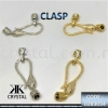 830346, CLASP, 0283034, SNAKE, WHITE GOLD/GOLD, 2PCS/PCK Clasp  Jewelry Findings, White Gold Plating