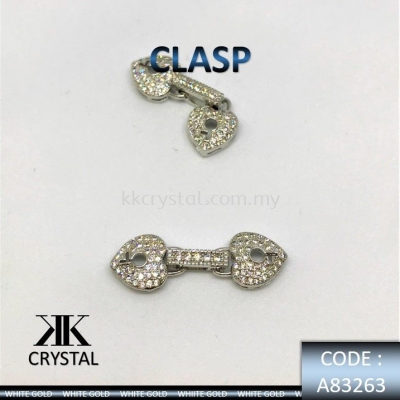 832638, CLASP, A83263, KEY IN HEART, WHITE GOLD, 2PCS/PCK