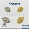 838120, DIVERTER, HEAD LEOPARD, PLATED/GOLD PLATED, 2PCS/PCK Diverter  Jewelry Findings, White Gold Plating