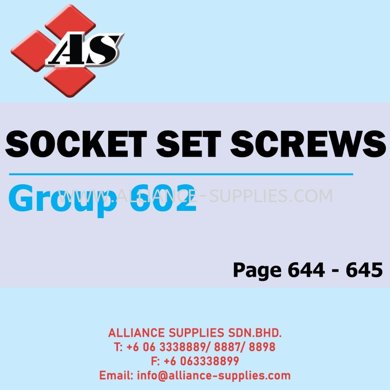CROMWELL Socket Set Screws (Group 602) CROMWELL Fasteners CROMWELL (MY)
