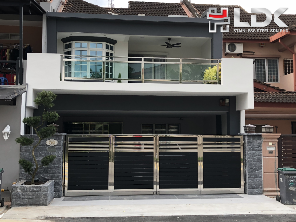 Stainless Steel Mix Gate Design  Johor Bahru / Johor Jaya / Masai / Ulu Tiram / Tampoi / Bukit Indah Gate Design Gate Malaysia Reference Renovation Design 