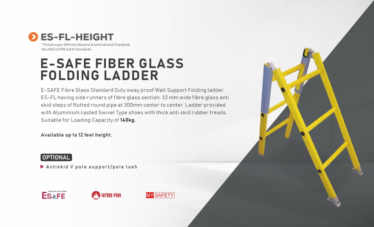 E-Safe Fiber Glass Folding Ladder