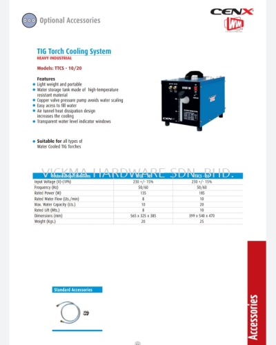 CENX WIN TIG TORCH COOLING SYSTEM