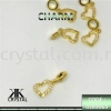 830636, CHARM, HEART SHAPE, 0283063, GOLD, 5PCS/PCK Charm  Jewelry Findings, White Gold Plating