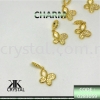 830599, CHARM, BUTTERFLY, 0283059, GOLD PLATED, 5PCS/PCK Charm  Jewelry Findings, White Gold Plating