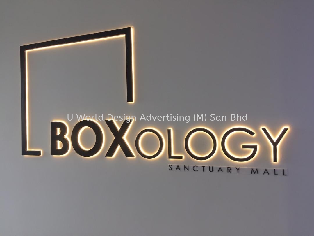 Boxology Sanctuary Mall 3D led backlit box up signage on wall at bandar ...