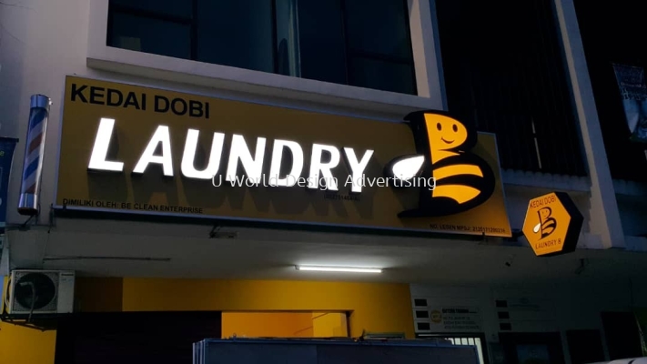 Laundry Kader Bistro  3d box up lec lettering signage pj