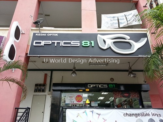 Optics 81 led 3d box up lettering signboard 