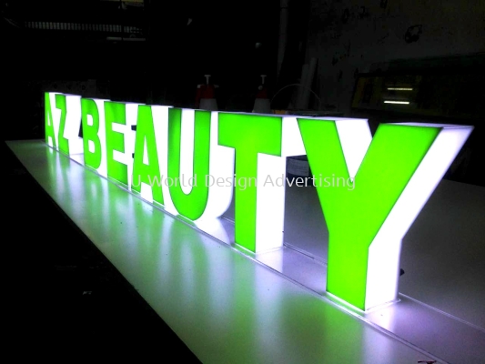 AZ Beauty Acrylic 3D box up led lettering at Gm Klang