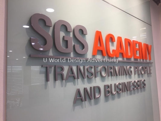 SGS Academy Acrylic 3D box up lettering at shah alam