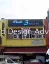 Double 3 Bistro & Pub Acrylic 3D box up LED signage at U2   3D LED ACRYLIC BOX UP LETTERING