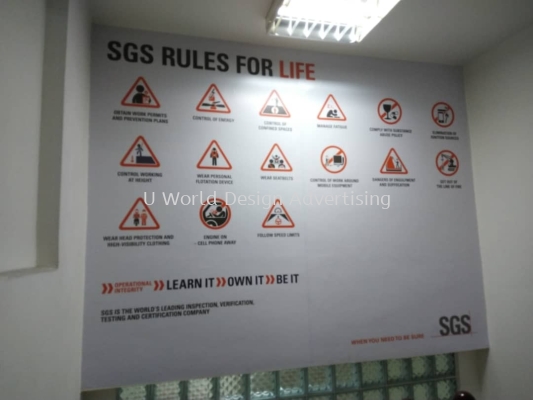 SGS  Malaysia Inkjet sticker on wall at Shah alam Selangor 
