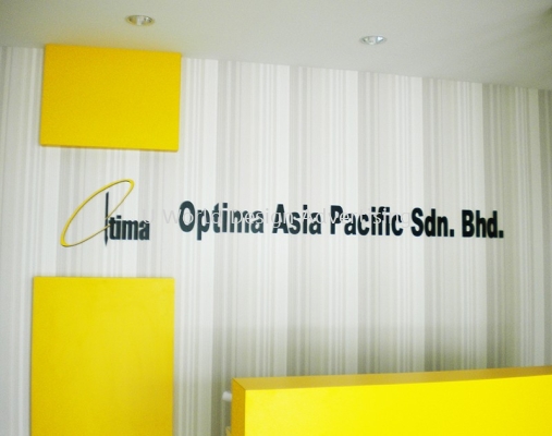 Optima Asia Pacific Inkjet sticker on wall at Penang