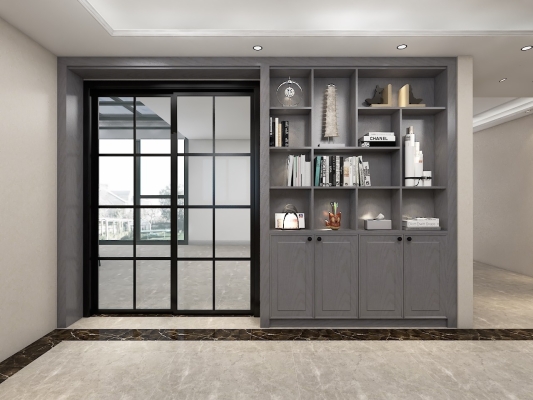 Grey Color Display Cabinet