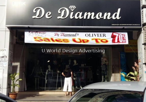 De diamond Acrylic 3D box up with light box signboard at kapar klang selangor