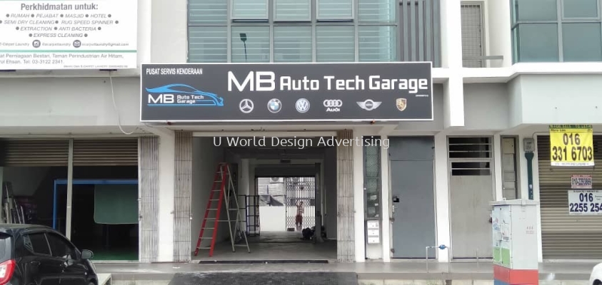 MB auto tech garage lightbox signboard at KSL klang