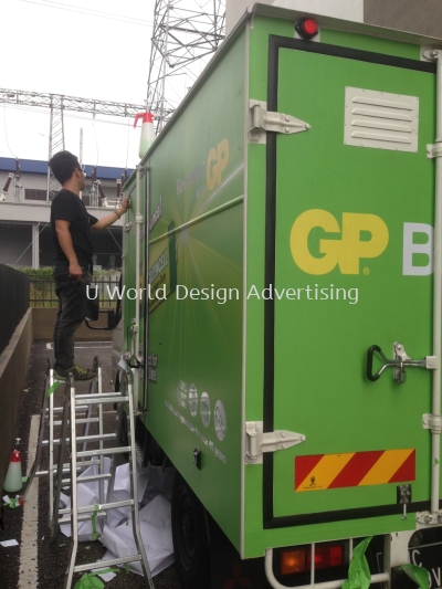 Gp Batterie box truck inkjet uv sticker wraping Petaling Jaya, Selangor, Malaysia 