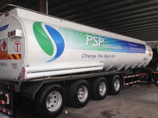 PSP LUBRICANTS (M) SDN BHD  truck inkjet uv sticker at Kampung Telok Gong, Pelabuhan Klang, Selangor 