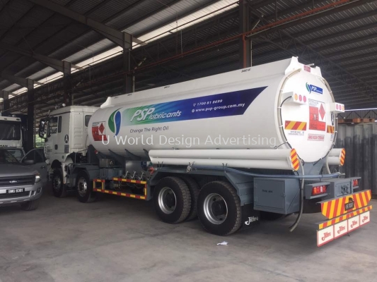 PSP LUBRICANTS (M) SDN BHD  truck inkjet uv sticker at Kampung Telok Gong, Pelabuhan Klang, Selangor 