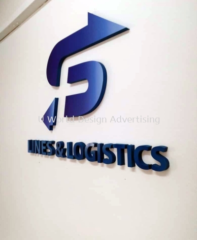 3D Box Up Indoor Company Logo Signage | Office Pejabat Front Desk Reception Wall Deco | Manufacturer Supplier Installer | Malaysia