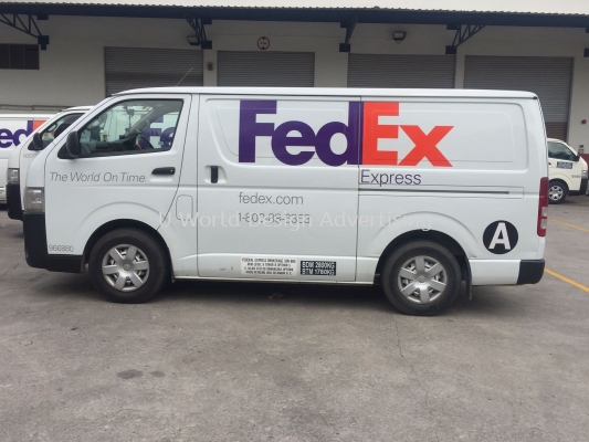 FedEx Ship Center Cutting sticker on van at Bukit Jelutong, Shah Alam, Selangor