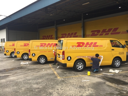 DHL Express (Malaysia) Sdn. Bhd Cutting sticker on van at Kuala Lumpur, Wilayah Persekutuan Kuala Lumpur (5)