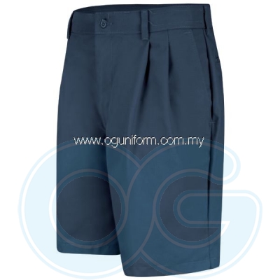 Pleated Front Short (Navy Blue)