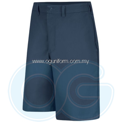 Plain Front Side Elastic Short (Navy Blue)