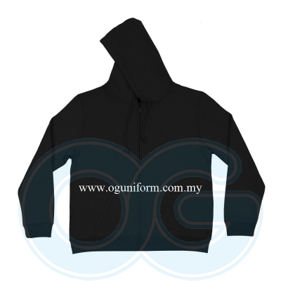 Unisex Long Sleeve Full Zip Hooded Sweatshirt (SS10OS/427) Black(02)