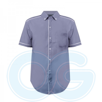 Unisex Short Sleeve Shirt (NHB17M-445) (Lavender/White)