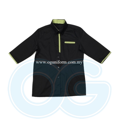 Female F1 Shirt (F137OS/392) Black & Lime Green (02)