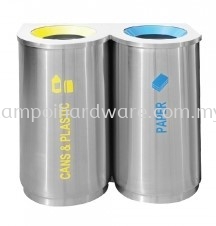 Stainless Steel Recycle Bin - Round 2 in 1