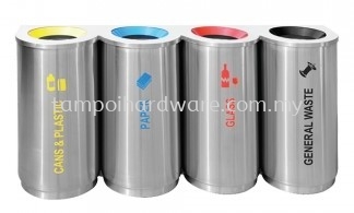 Stainless Steel Recycle Bin - Round 4 in 1