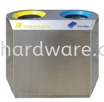 Stainless Steel Recycle Bin - Flat 2 in 1 Stainless Steel Rubbish Bin Hygiene and Cleaning Tools