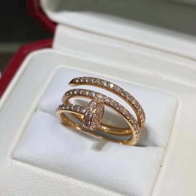Cartier Juste Un Clou Pink Gold Ring with Diamonds