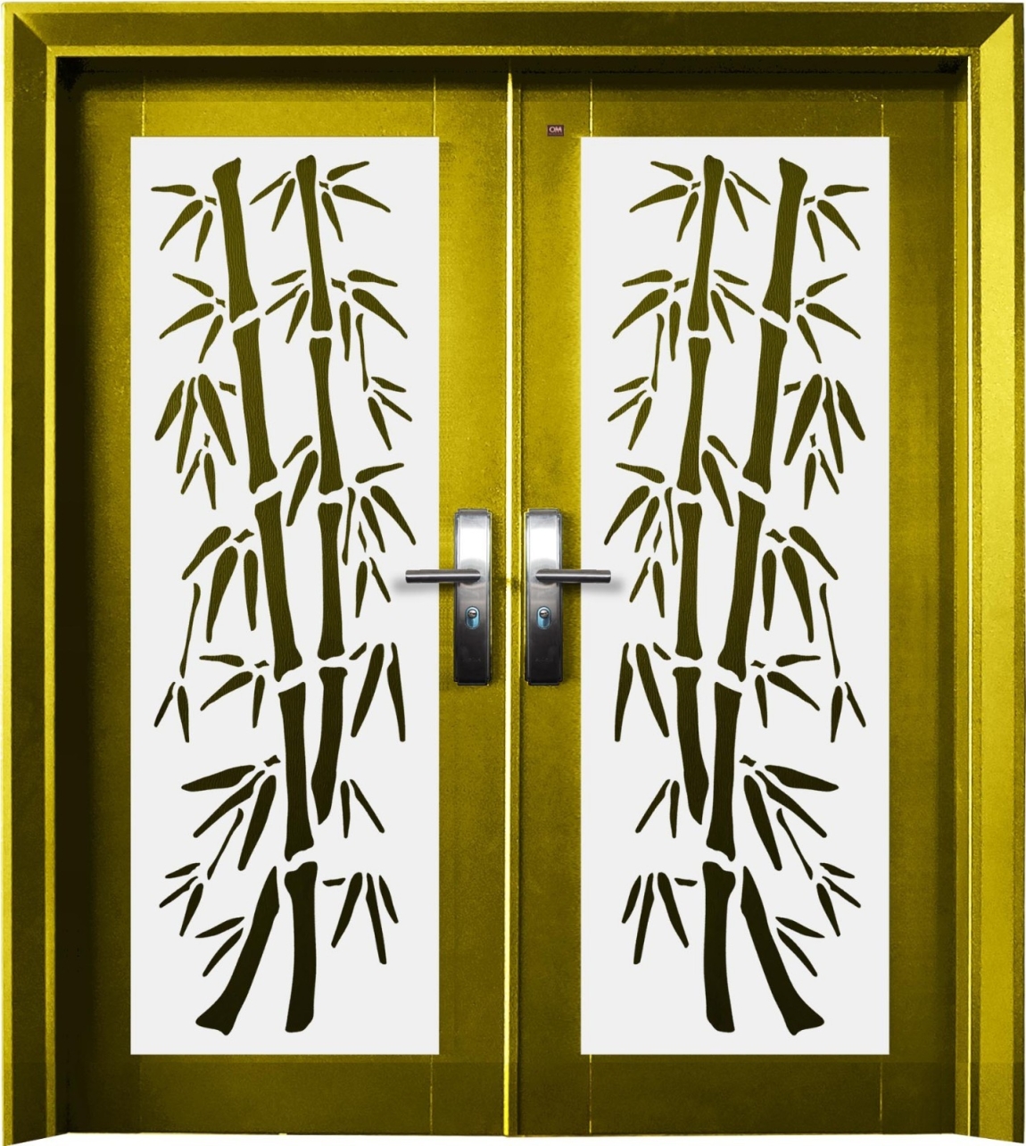 Security Door : P6-L07W Gold Color Double Wing Security Doors  Security Door Choose Sample / Pattern Chart