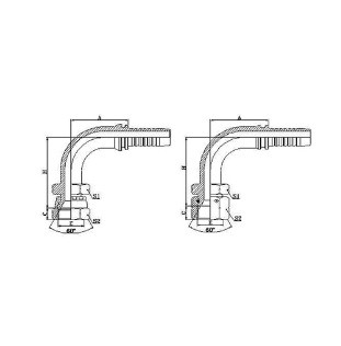 526-526W 90JIS Gas Female 60 Cone Seat