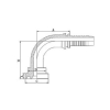 59EL 90Sae Flange Special Height Hydraulic Fitting