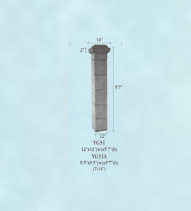 YG31A Fencing Pillar  Cement Column / Cement  Pillar  Choose Sample / Pattern Chart