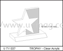 U TY 037 TROPHY - Clear Acrylic 