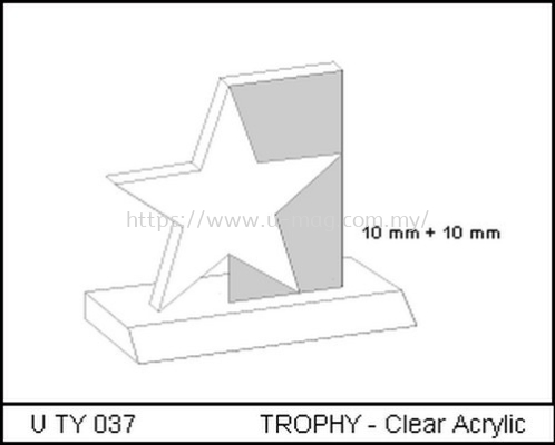 U TY 037 TROPHY - Clear Acrylic