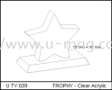 U TY 039 TROPHY - Clear Acrylic TROPHY