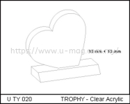 U TY 020 TROPHY - Clear Acrylic