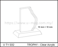 U TY 032 TROPHY - Clear Acrylic