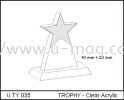 U TY 035 TROPHY - Clear Acrylic TROPHY