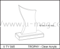 U TY 045 TROPHY - Clear Acrylic TROPHY